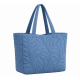 Blue Quilted Handmade Floral Tote Shoulder Bag for Women's
