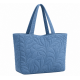 Blue Quilted Handmade Floral Tote Shoulder Bag for Women's