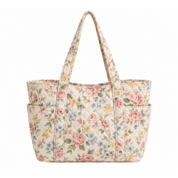 Quilted Handmade Floral Tote Shoulder Bag for Women's