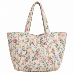 Quilted Cotton Handmade Floral Tote Shoulder Bag for Women's