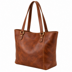 Brown Leather Vintage Tote Shoulder Bag for Women's