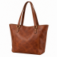 Brown Leather Vintage Tote Shoulder Bag for Women's