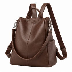 Women's Shoulder Bag Anti-Theft Leather Backpack for Women's Convertible Handbag