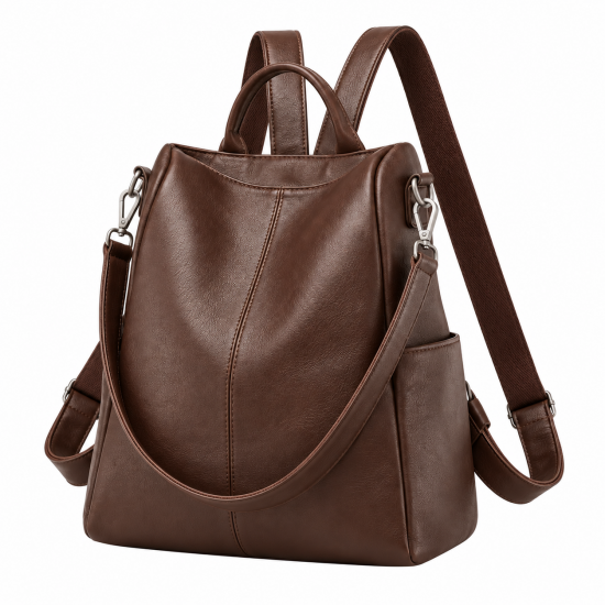 Women's Shoulder Bag Anti-Theft Leather Backpack for Women's Convertible Handbag
