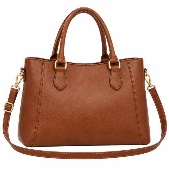 Brown Women's Hand-held Bag Casual Women's Shoulder Bag in Leather