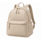 Beige Leather Travel Backpack Bag for Women's