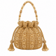 Handcrafted Gold Beaded Potli Bag Ethnic Bridal Mini Purse Phone Pouch